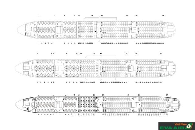 Sơ đồ chỗ ngồi của EVA Air