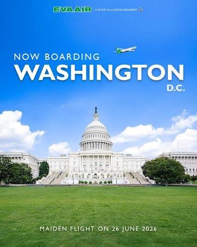 Đặt vé máy bay EVA Air đi Thủ đô Washington D.C. sân bay Dulles IAD